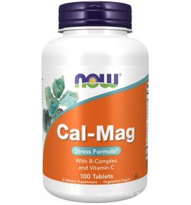 NOW Cal-Mag Stress formula Кальций Магний антистресс- БАД, 100 таблеток